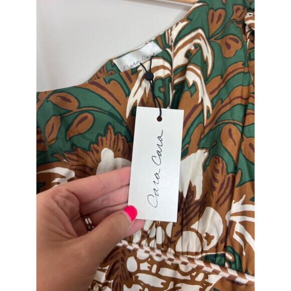 NWT Cara Cara Danielle One Shoulder Lined Mini Dress Green Fruit Basket Size: 2 - Picture 4 of 8